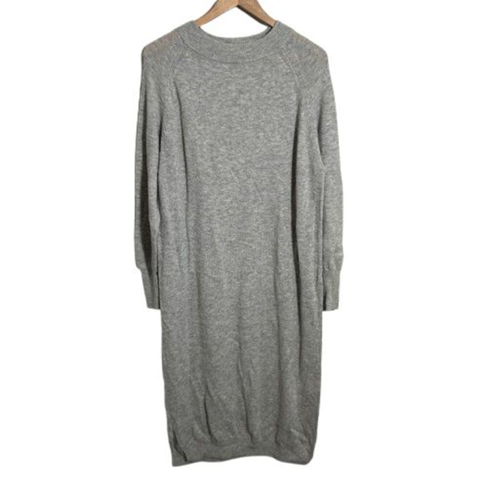 Muji Wool Sweater Dress Womens M/L Midi Long Sleeve Minimalist Quiet Luxury